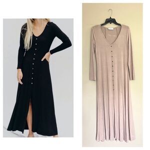 Carly Jean Los Angeles Corey Taupe Maxi Dress